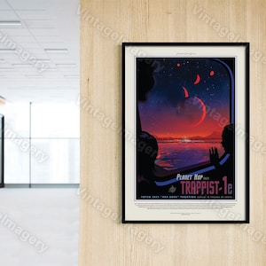 TRAPPIST-1 ExoPlanet 2016 NASA/JPL Space Art Space Travel Poster Great Gift idea for Kids Room, Office, man cave, Wall Art Home Decor image 1