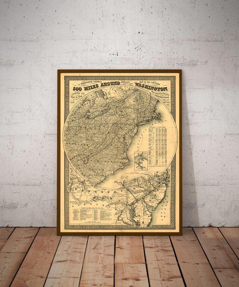 24x36 Vintage Reproduction Civil War Map Occoquan River to Richmond 1861