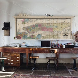 Vintage New York mappa Stampa 1855 New York City Rustic home decor Poster Stile Vecchia mappa di New York Mappa di New York Manhattan Mappa NYC Mappa
