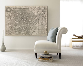 1594 Bonsignori’s map of florence Historic city of  Vintage Florence Map wall art Old Map of Florence Firenze Wedding gift Idea