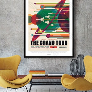 NASA The Grand Tour Poster ExoPlanet 2016 NASA/JPL Space Travel Poster Space Art Gift idea Kids Room Office,  Wall Art Home Decor