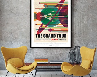 NASA The Grand Tour Poster ExoPlanet 2016 NASA/JPL Space Travel Poster Space Art Gift idea Kids Room Office,  Wall Art Home Decor