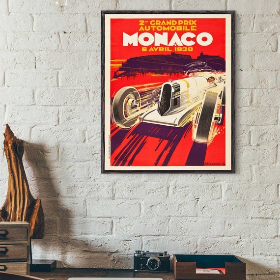 2nd Grand Prix Automobile Monaco, 6 April, 1930. Reproduction vintage poster 2nd Grand Prix Automobile Monaco, 6 April, 1930. Reproduction vintage poster