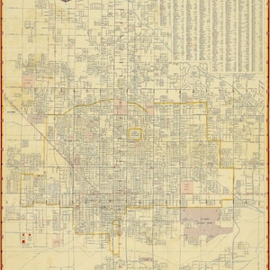 Old Phoenix Map Vintage Phoenix Arizona map print Antique Style Map of Phoenix Arizona Wall Map Arizona Map Home decor image 1