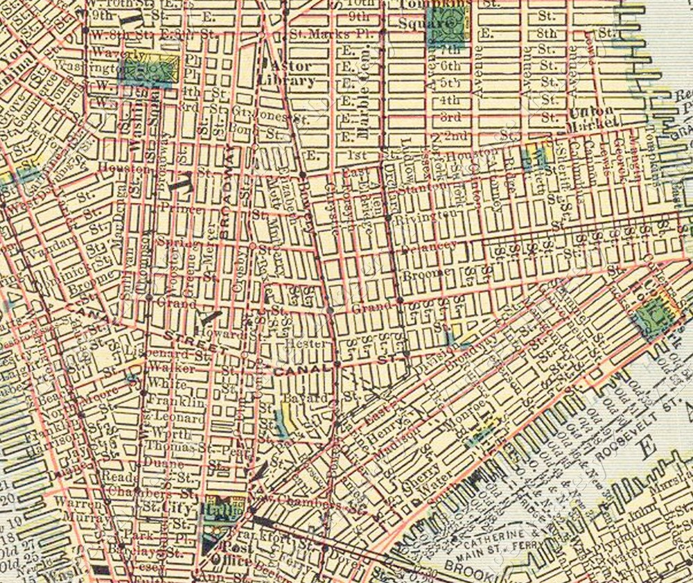 Old New York Map City Map Huge Vintage Historic 1910 New York City Nyc