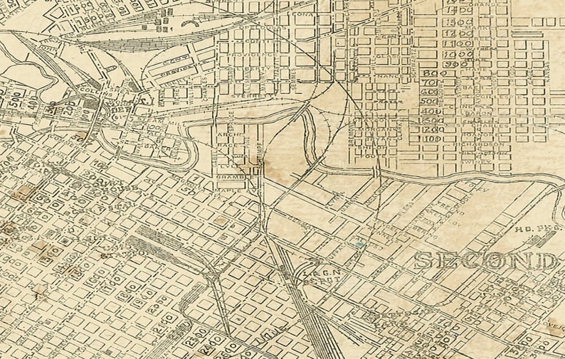 HOUSTON Map, TEXAS Old Map of Houston, Houston TX, Houston city Map, Vintage Map, Old Texas City map, Map of Texas six sizes up to 43 x 49 image 2