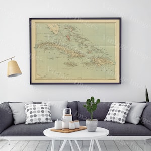 old map of The Bahamas Historic Bahama Map 1888 antique Old World Restoration Style nautical chart Map Fine Art Print CARIBBEAN wall map image 1