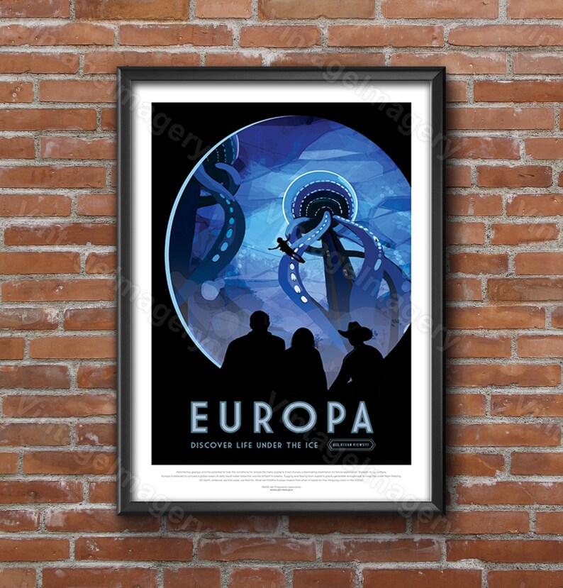 Europa NASA Poster 2016 NASA/JPL Space Travel Poster Etsy