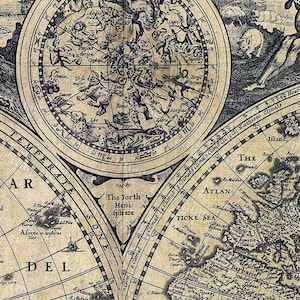Huge Historic 1626 Old World Map Antique Restoration decor Style Fine Art poster Print Wall Decor image 3
