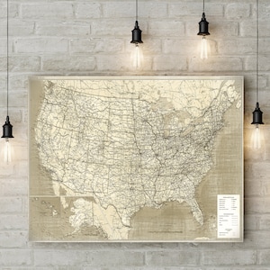 Large UNITED STATES Executive wall map United States of America Map Poster Travel Map USA Map Print Map of the us Wall Art Travel Gift Decor