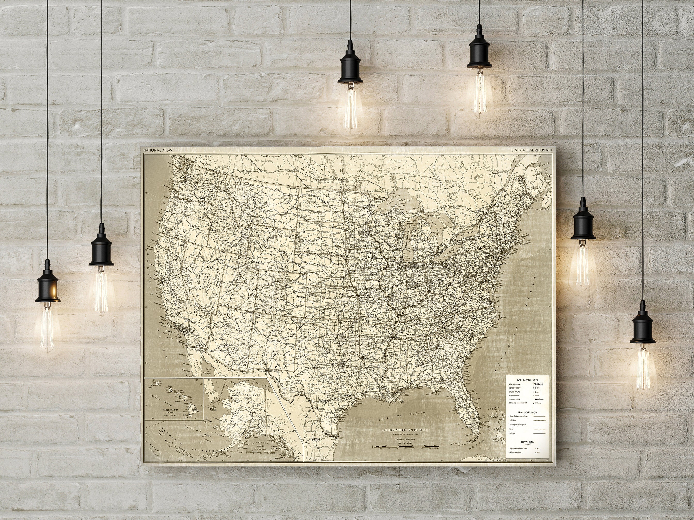 Large United States Executive Wall Map United States Of America Map