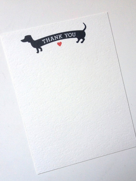 Printable Weiner Dog Thank You Notes | Etsy