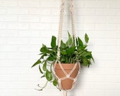 Large Macrame Plant Hanger - Natural Cotton Rope