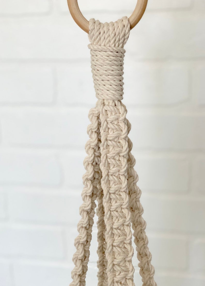 Large Macrame Plant Hanger Square Knot Natural Cotton Rope Large Macrame Plant Hanger Square Knot Natural Cotton Rope