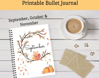 Digital Planner, Autumn Printable art, Fall printable planner, Printable Calendar, Planner Inserts, Bujo, Bujo Printable, Bujo Kit, Fox