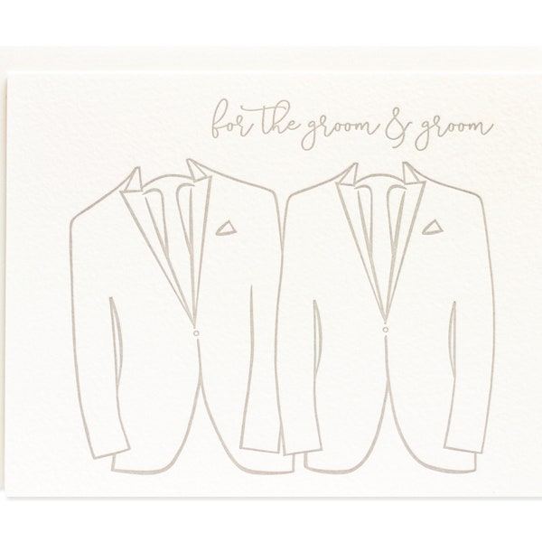 Gay Wedding Card - LGBTQ Wedding - Same-Sex Wedding - Groom & Groom - Letterpress Greeting Card