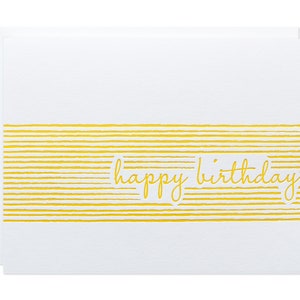 Birthday Card - Modern Stripes - Letterpress Greeting Card