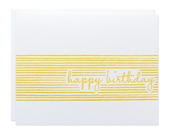 Birthday Card - Modern Stripes - Letterpress Greeting Card