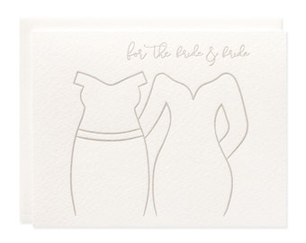 Lesbian Wedding Card - Bride & Bride - LGBTQ Wedding - Same-Sex Wedding - Letterpress Greeting Card