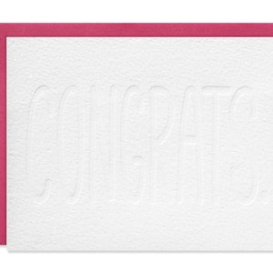 Carte de félicitations - Félicitations - Estampage aveugle - Carte de vœux typographique