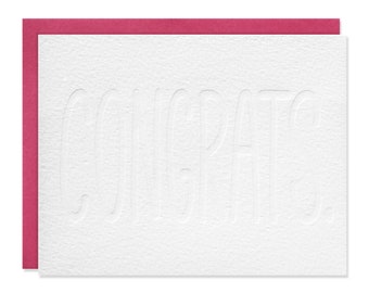 Congratulations Card - Congrats - Blind Emboss - Letterpress Greeting Card