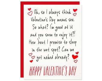 Funny Valentines Day Card - It’s All About Sex - Letterpress Greeting Card