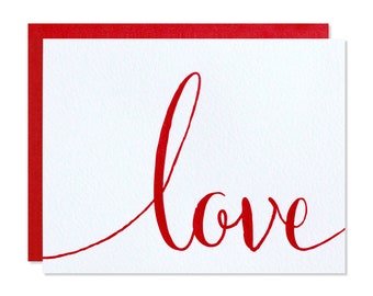 Carte d’amour - Amour - Carte de Saint-Valentin - Carte de relation - Carte de vœux typographique