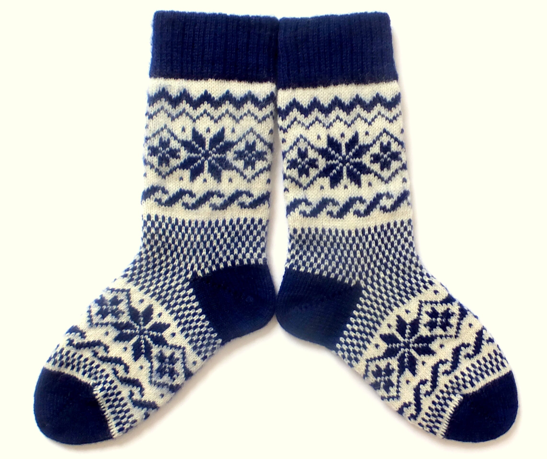 Knit Wool Socks Navy blue hand made socks Women and Men socks | Etsy
