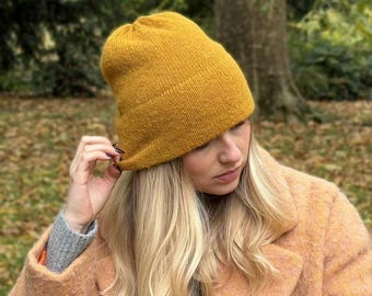 Alpaca Silk Knit Beanie: Warm Hat, Many Colors