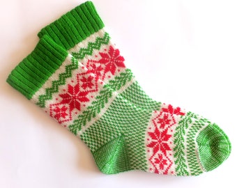 Knit Christmas wool socks. Women and Men Christmas wool socks. Winter wool socks. Gilt socks. Lithuania folk wool socks. Knitted socks