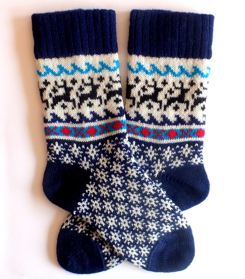 Christmas Wool Socks Knit Wool Socks With Patterns Women and - Etsy