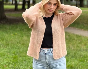Alpaca Silk Cardigan: Soft Knit Sweater, Warm Autumn Fashion