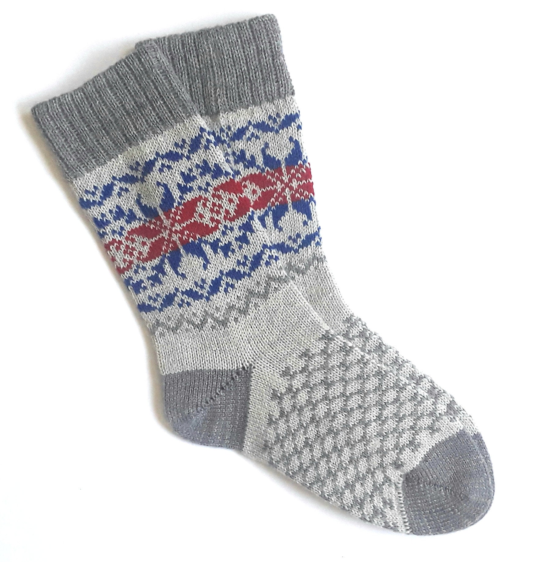 READY TO SHIP Wool Socks With Patterns Gray Knit Wool Socks - Etsy