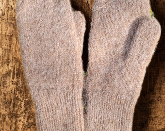 Alpaca wool women mittens hand knit. 100% Alpaka wool with Silk. Christmas gift.