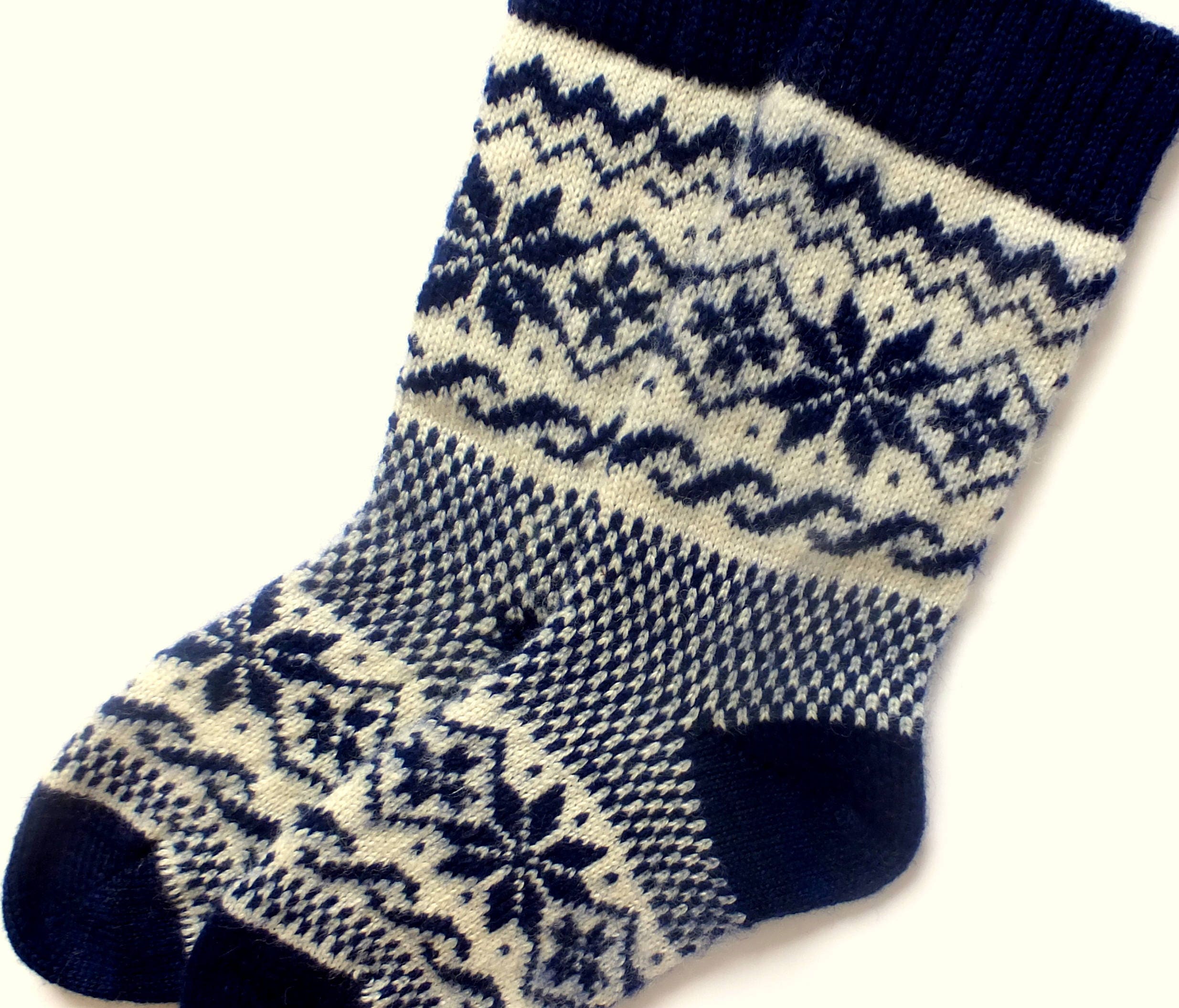 Knit Wool Socks Navy blue hand made socks Women and Men socks | Etsy