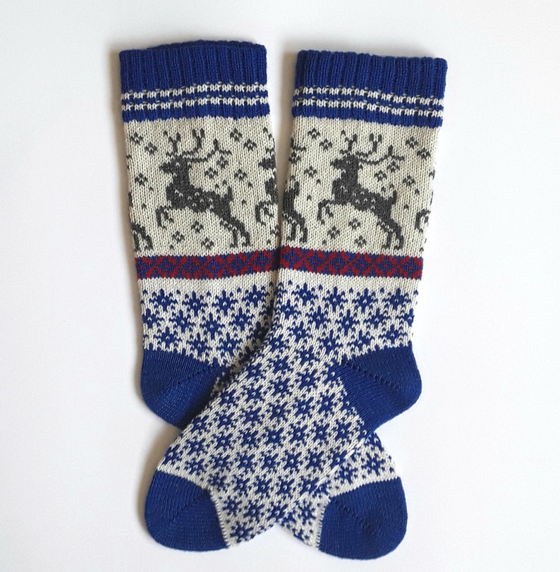 Christmas Wool Socks With Deer Women and Men Christmas Wool - Etsy