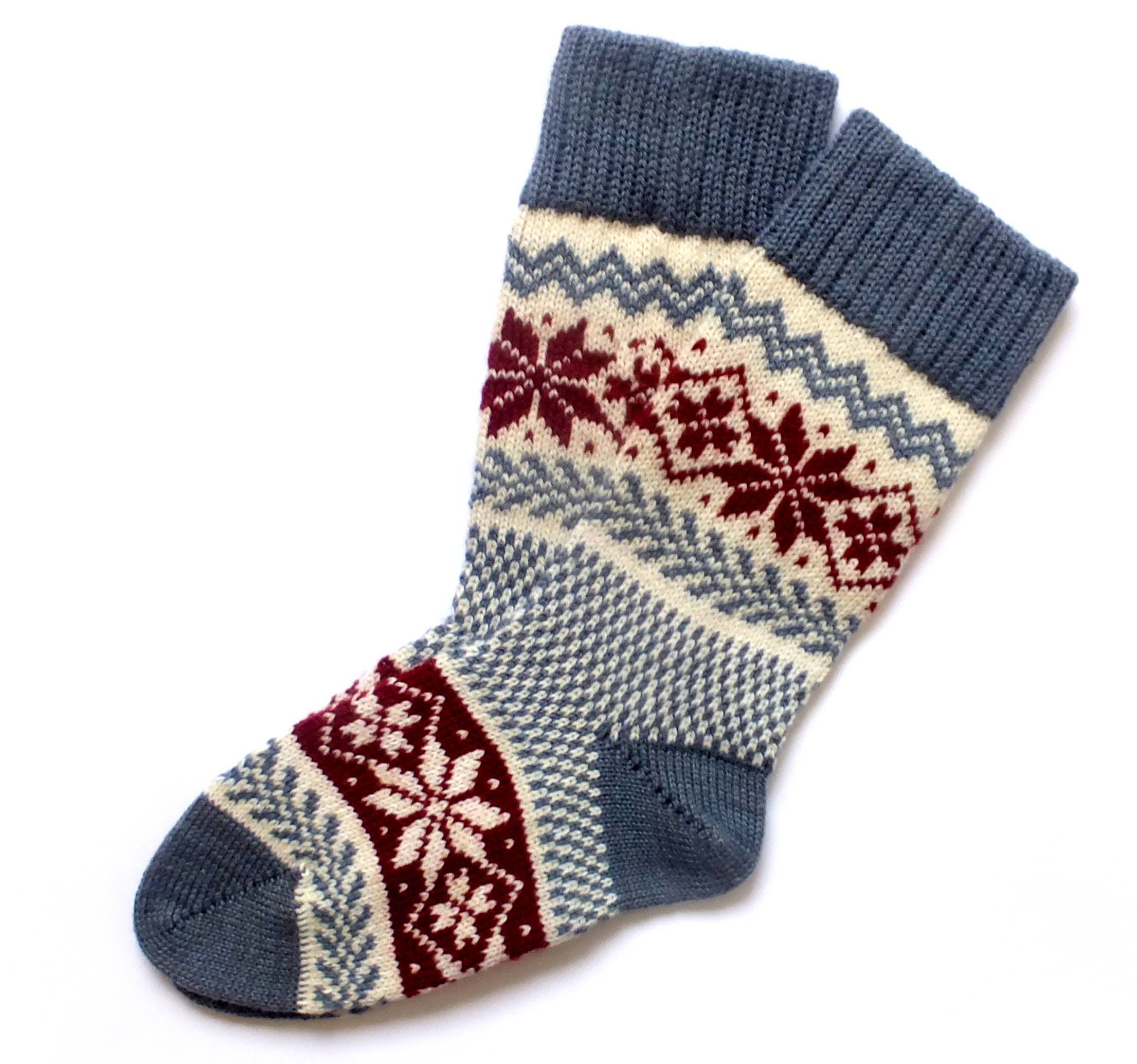 Knit Wool Socks With Patterns Scandinavian Style Christmas - Etsy