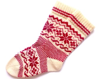 Wool socks with patterns Christmas wool socks Knit wool socks Gift socks Women wool socks