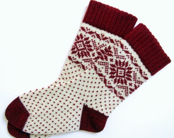 Handmade Wool Christmas Socks: Lithuanian Knit Winter Socks