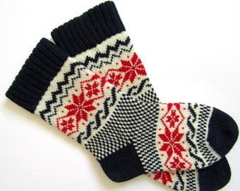 Christmas wool socks Knit Christmas wool socks Women and Men Christmas wool socks Christmas gift Lithuania wool socks Winter socks
