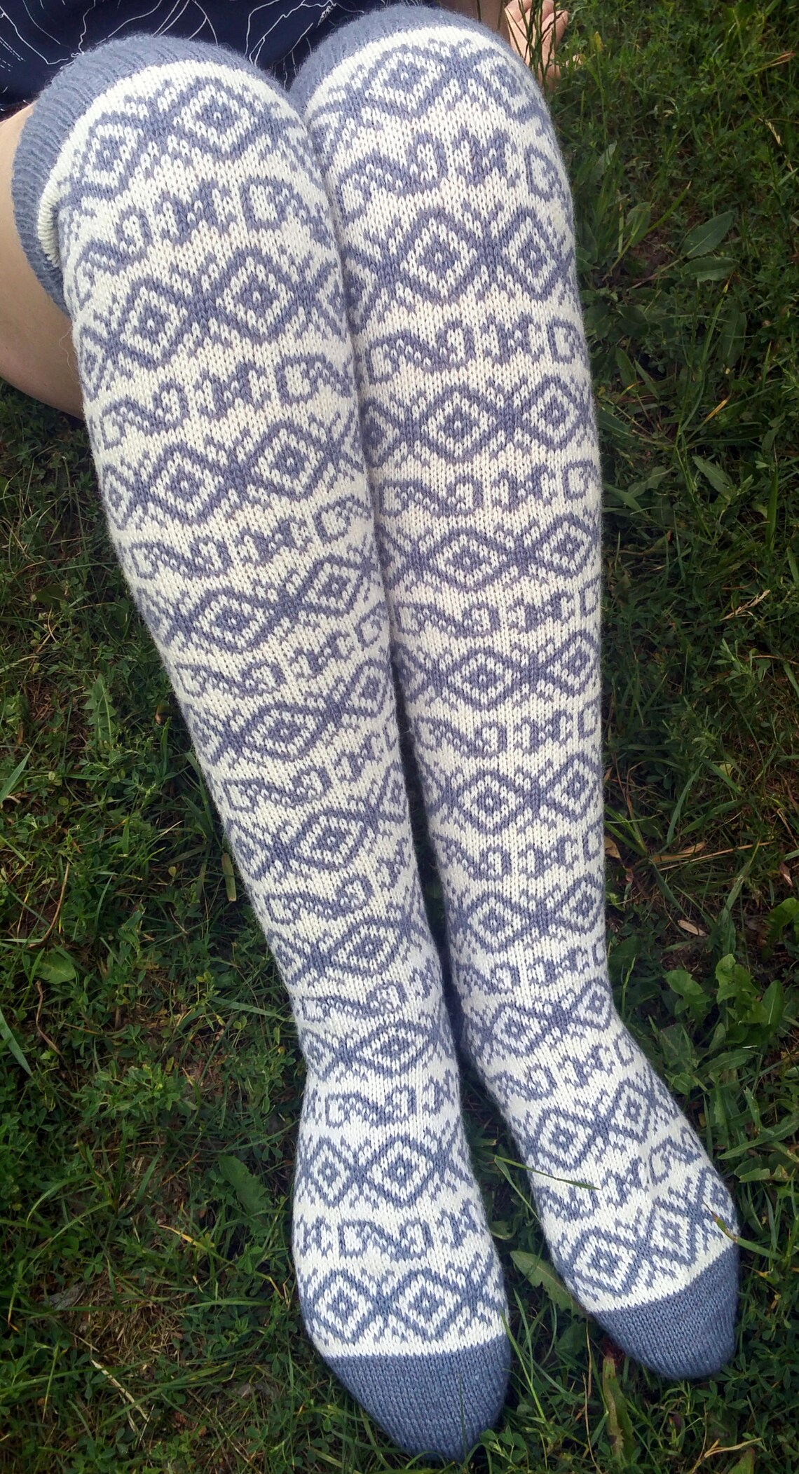 Extra Long Wool Socks Above Knee Knit Wool Socks. Hand Made Etsy Sweden