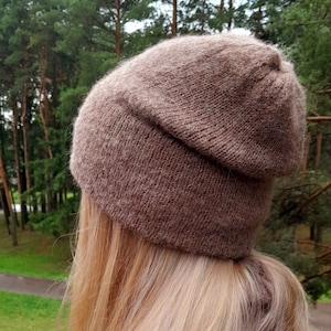 Alpaca wool beanie, Soft knitted wool hat, Alpaca Silk hand made hat, hat beanie for autumn winter spring , Christmas gift image 4