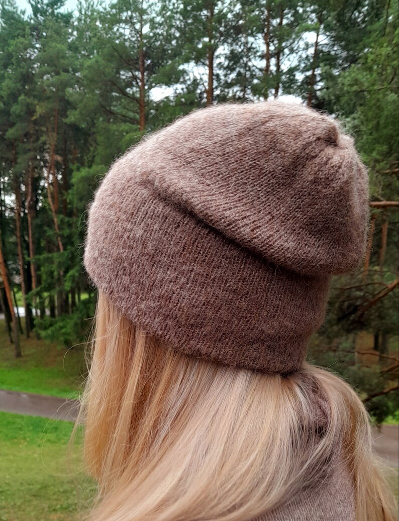 Alpaca wool beanie, Soft knitted wool hat, Alpaca Silk hand made hat, hat beanie for autumn winter spring , Christmas gift image 4