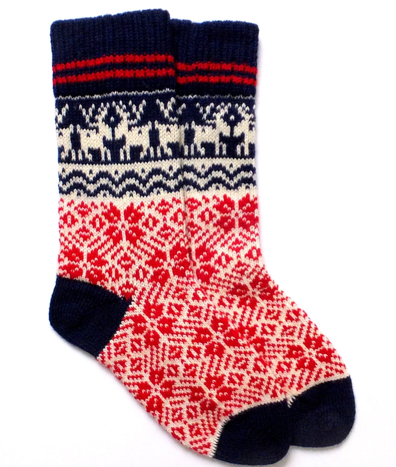 Christmas Wool Socks Knit Christmas Wool Socks Warm Christmas - Etsy