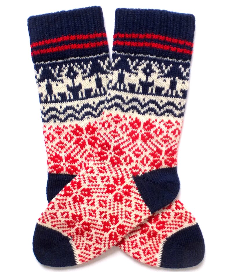 Christmas Wool Socks Knit Christmas Wool Socks Warm Christmas Etsy