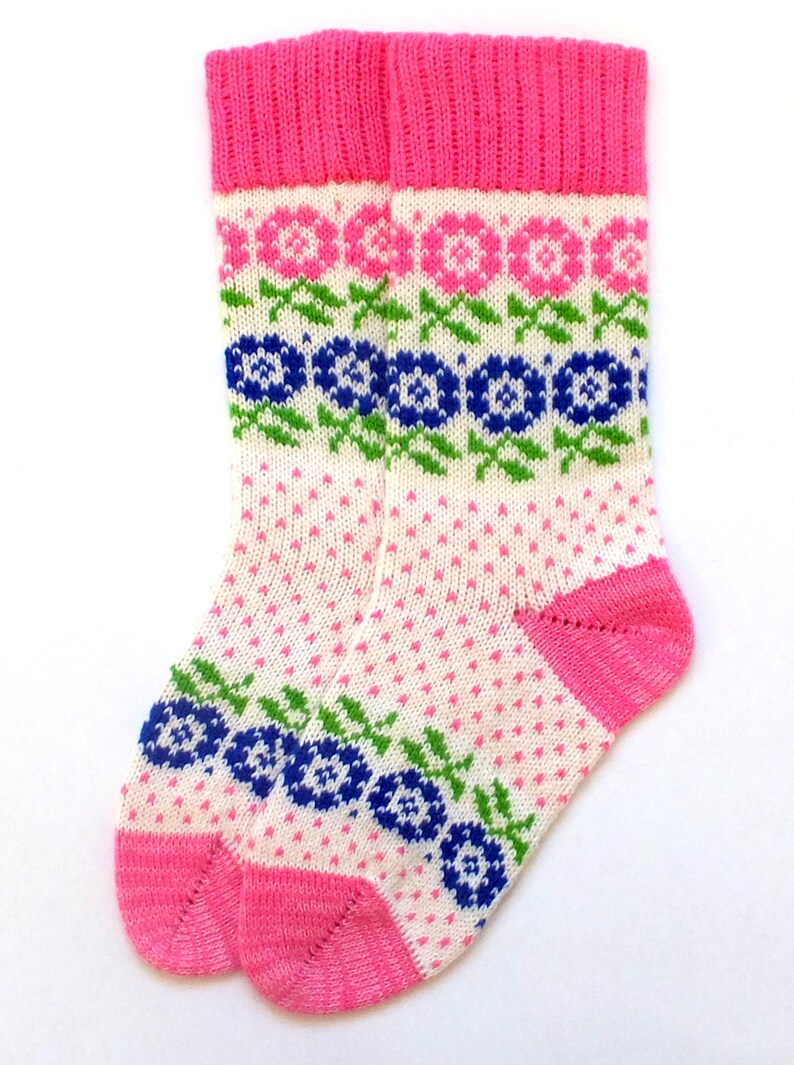Vintage Wool Socks With Flowers Patterns. Gift for Moms Day. Etsy