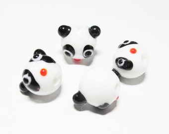 Panda Koala 13 x 14 mm 15 x 15 mm Owl 14.5 x 21.5 mm 2pcs-Handmade Lampwork Glass Color Full Beads Cat 15.5 x 14.8 mm Animal 15 x 10 mm