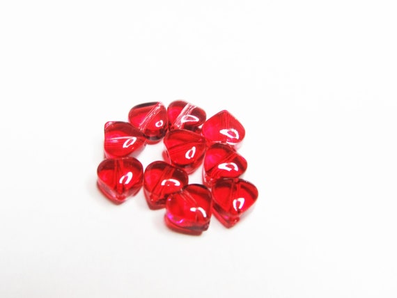 Matte Red Glass Heart Bead Red Heart Beads Valentine Bead Valentines Czech  Glass Wedding Halloween Beads 10mm 10pc for Sale and Wholesale