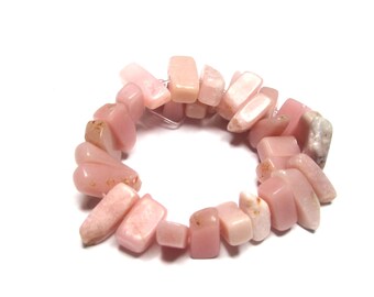 Cuentas de piedras preciosas irregulares en forma de pepita de ópalo rosa - 9-18 mm (31 piezas)