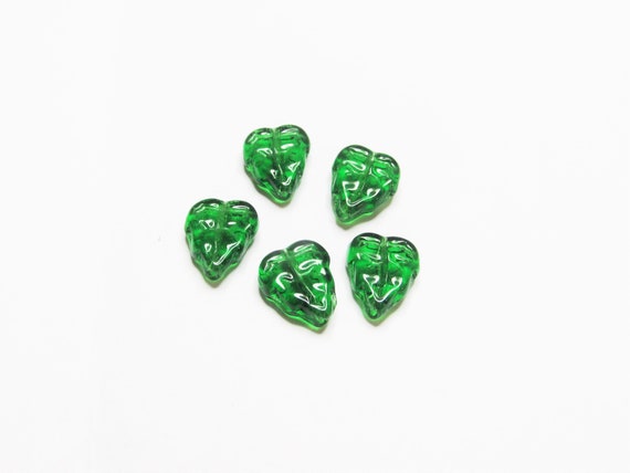 Five Leaf Beads--Dark Green